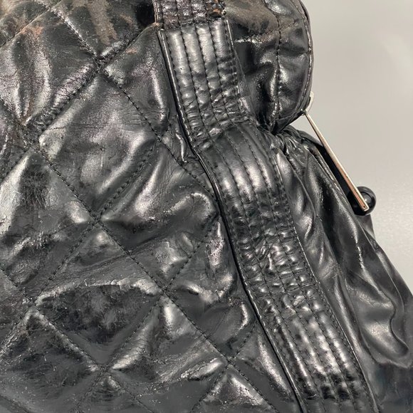 CHANEL Quilted Leather Large CC Shoulder Bag Matelasse Black Vintage - Picture 6 of 15